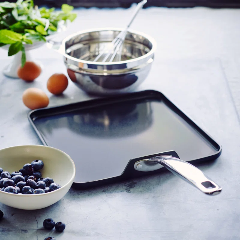 GreenPan Chatham Black Prime Midnight Hard Anodized Healthy Ceramic Nonstick. 11″ Griddle Pan. PFAS-Free. Dishwasher Safe. Oven Safe. Black