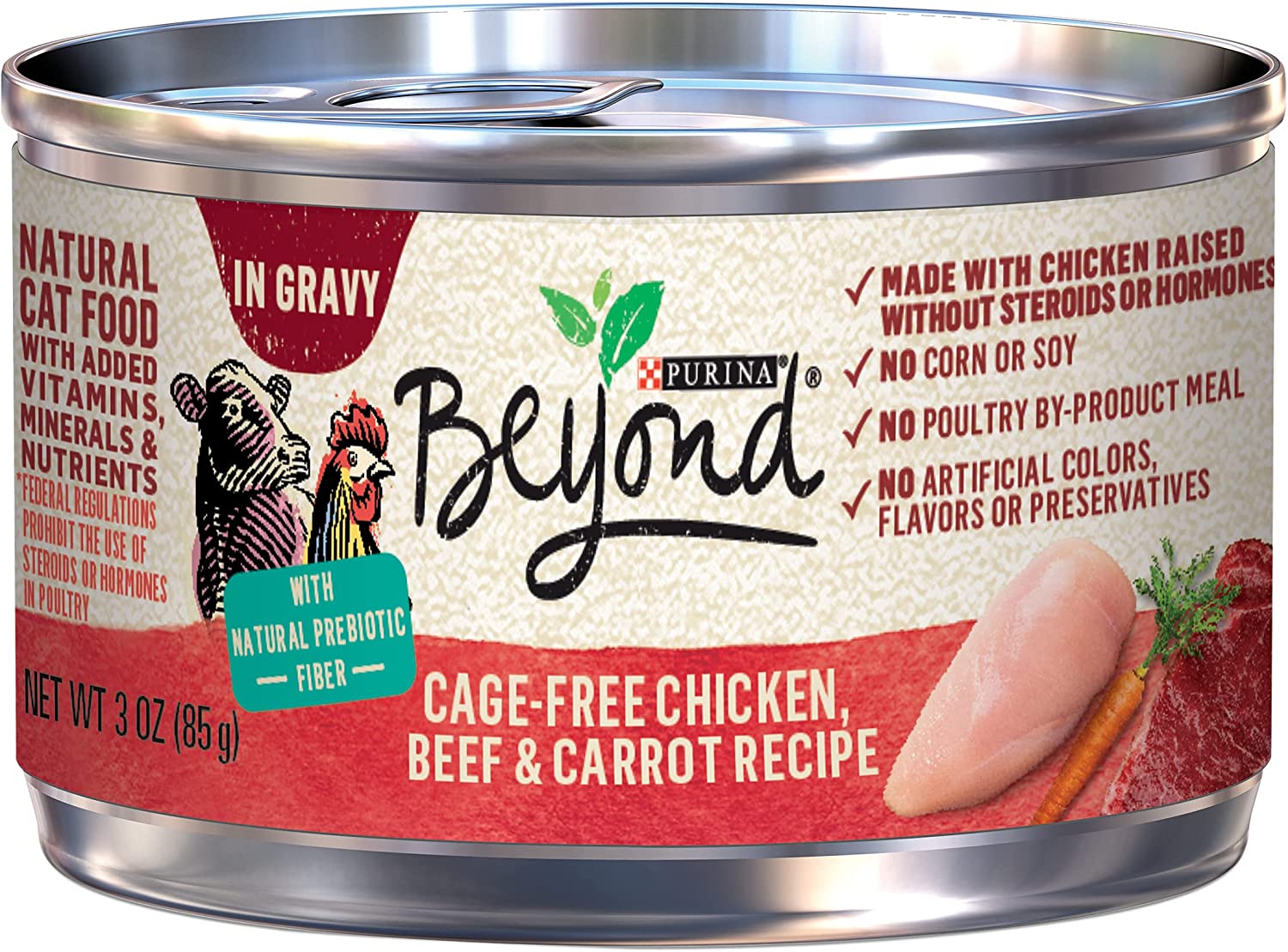 Purina Beyond Grain Free. Natural. Adult Wet Cat Food.  Chicken. Beef & Carrot in Gravy