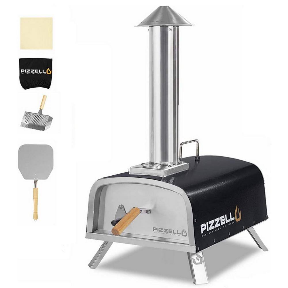 Wildaven NBYBKN220511001 Outdoor Pizza Oven Wood Pellet Fired Outdoor Pizza Oven with Fold-Up Legs. Black