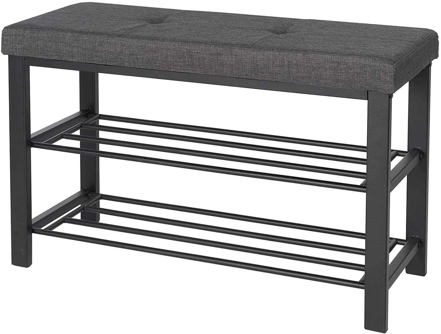 neatfreak Shoe Storage Bench Foam Padded Upholstered Cushion - 2 Storage Shelves