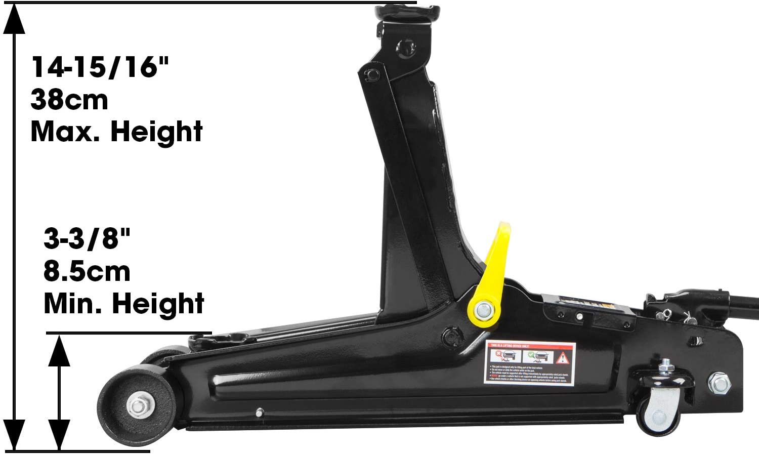 Torin TORT825051 Hydraulic Low Profile Trolley Service/Floor Jack with Single Piston Quick Lift Pump. 2.5 Ton (5.000 lb) Capacity. Black