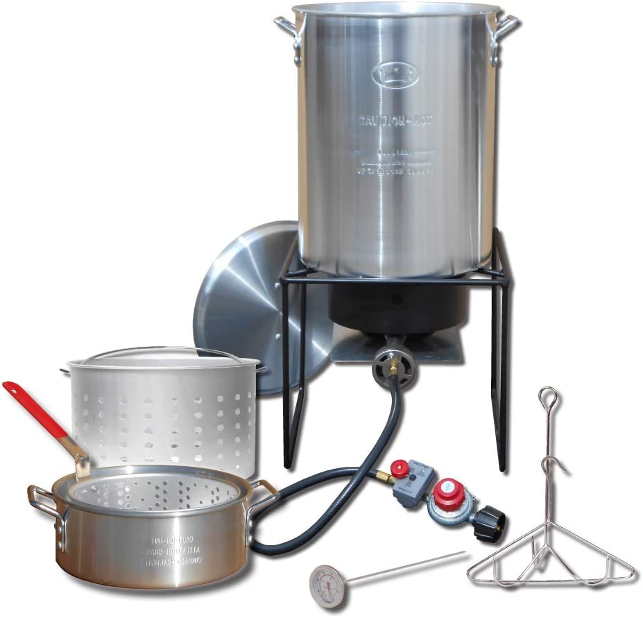 King Kooker Propane Outdoor Fryer Boil Package with 2 Pots. Silver. one Size (12RTFBF3)