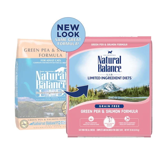 Natural Balance L.I.D. Limited Ingredient Diets Grain Free Green Pea & Salmon Formula Dry Cat Food. 10 lbs.