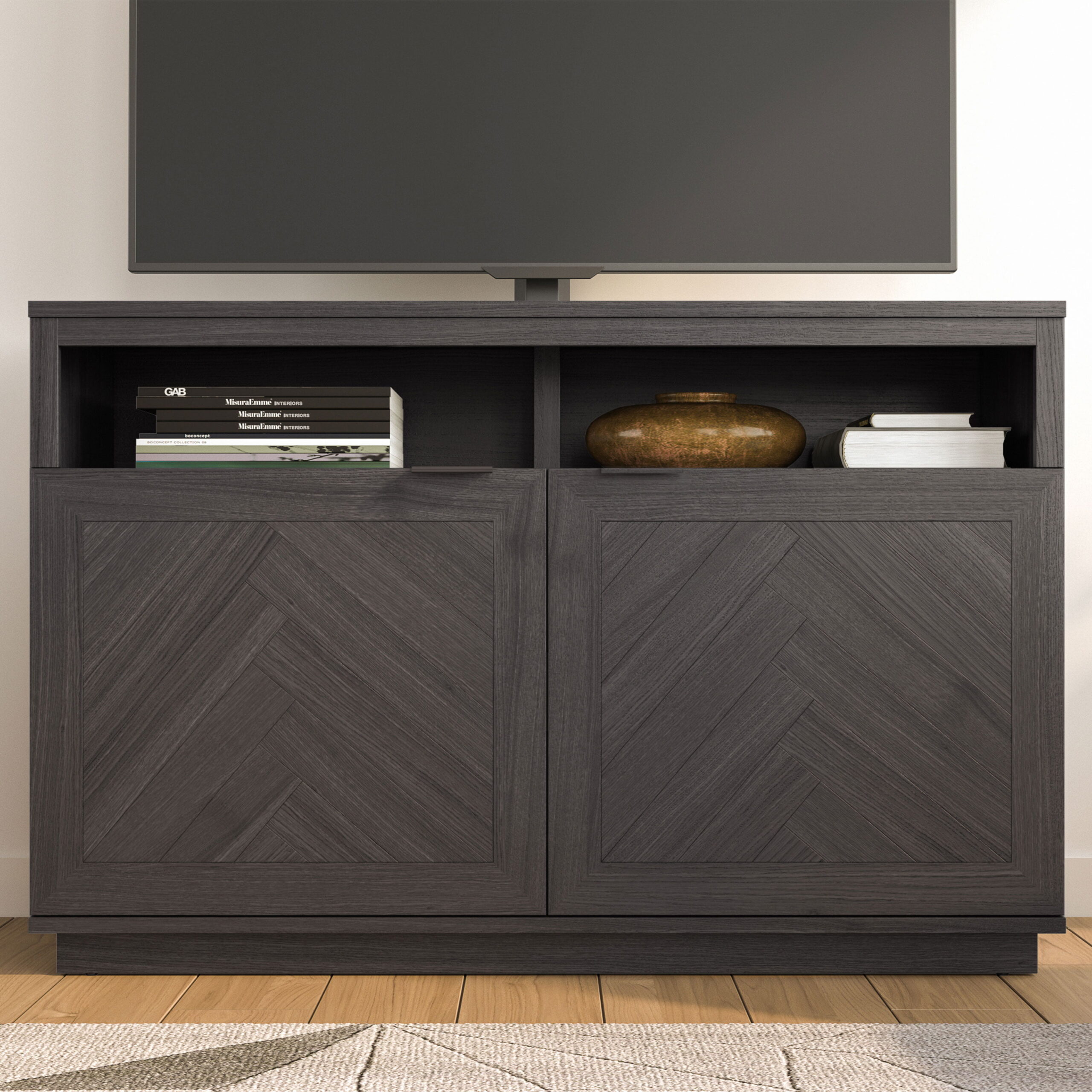 Better Homes & Gardens Herringbone TV Stand For TVs up to 55. Gray