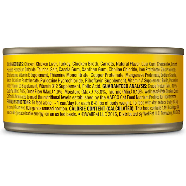 Wellness Complete Health Natural Grain Free Chicken Pate Wet Cat Food. 5.5 oz.. Case of 24