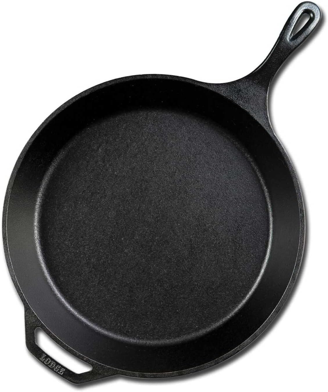 Lodge 15 Inch Cast Iron Pre-Seasoned Skillet – Signature Teardrop Handle - Use in the Oven. on the Stove. on the Grill. or Over a Campfire. Black