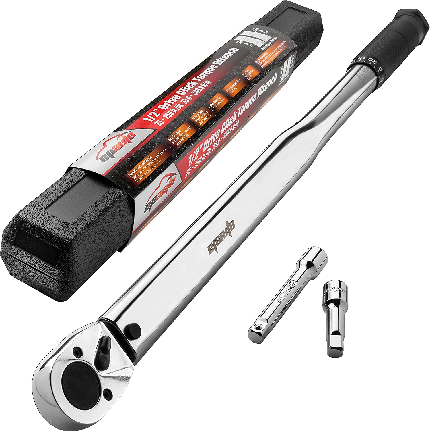EPAuto 1/2-Inch Drive Click Torque Wrench.25-250 ft.-lb./33.9~338.9 Nm