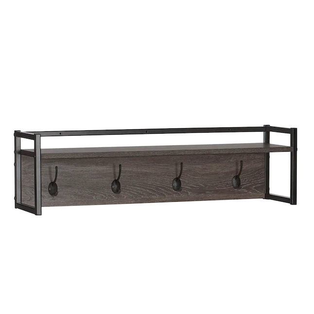 RiverRidge  Afton 4-Hook Metal Frame Wall Shelf