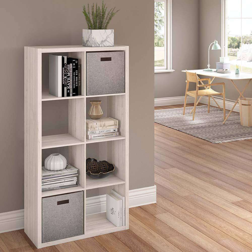 ClosetMaid 4584 57.95 in. H x 29.84 in. W x 13.50 in. D Bleach Walnut Wood Large 8- Cube Organizer