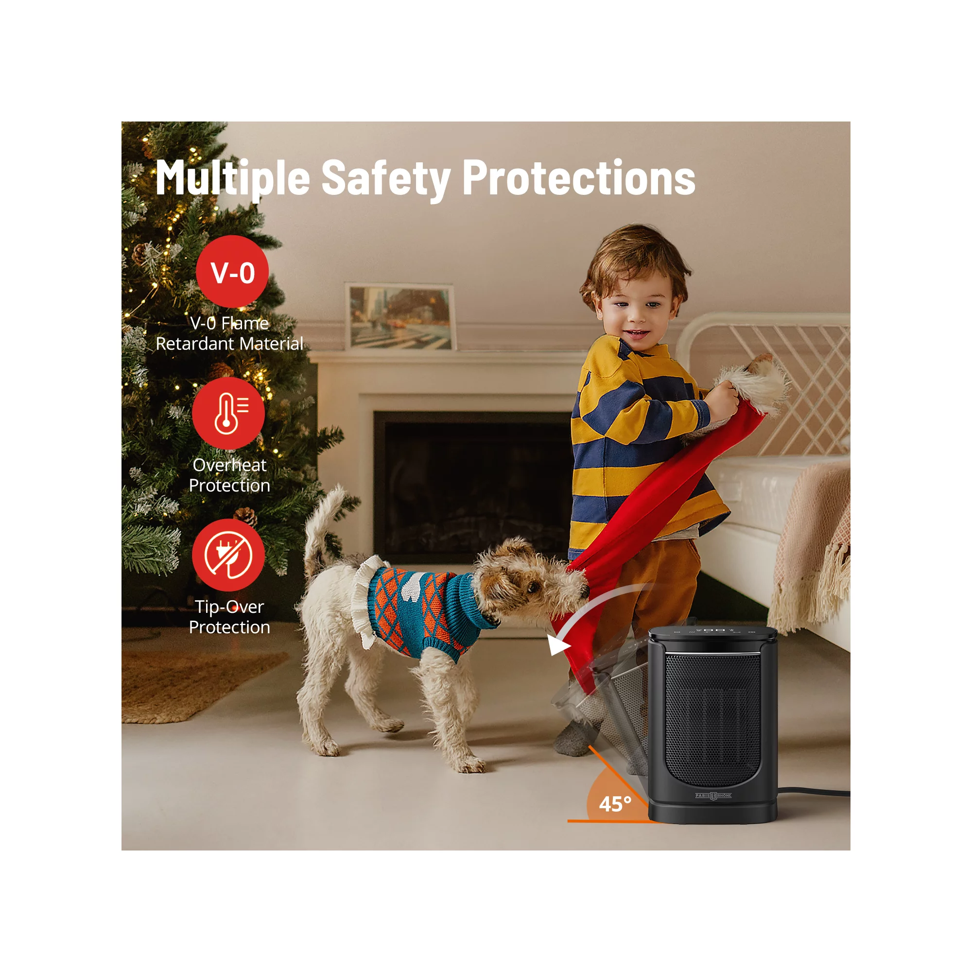 Paris Rhone Space Heater with Adjustable Thermostat. Paris RhÃ´ne 1500W Ceramic Desktop Heater for Home