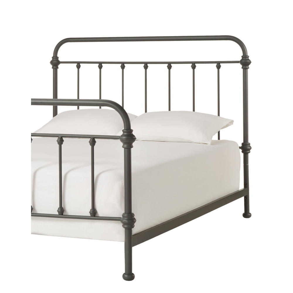 Weston Home Nottingham Spindle Metal Full Headboard. Frost Grey