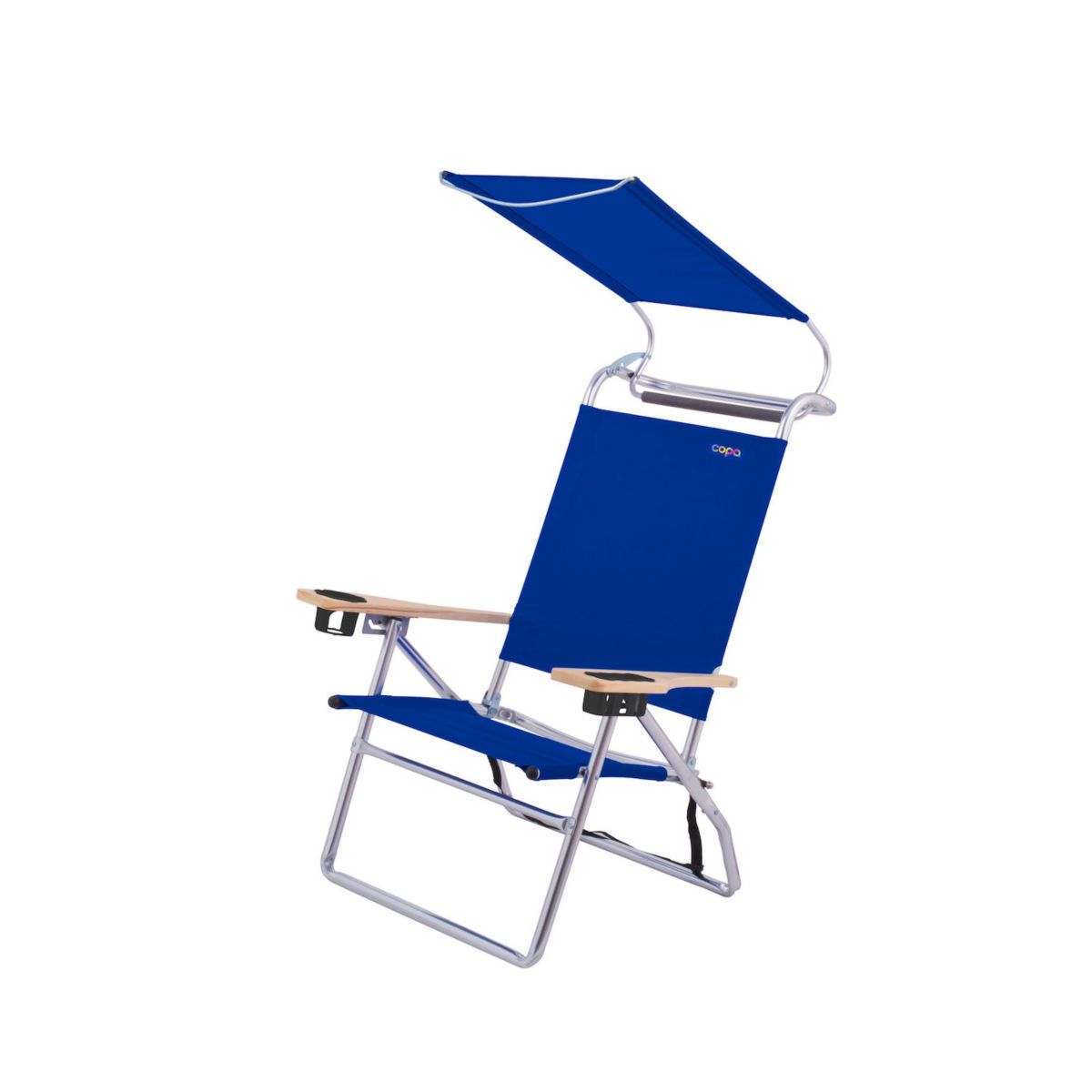 Copa Big Tycoon 4 Position Folding Aluminum Lounge Chair with Canopy