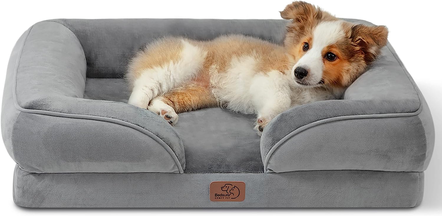Bedsure Orthopedic Dog Bed for Medium Dogs - Waterproof Dog Bed Medium. Foam Sofa with Removable Washable Cover. Waterproof Lining and Nonskid Bottom Couch. Pet Bed