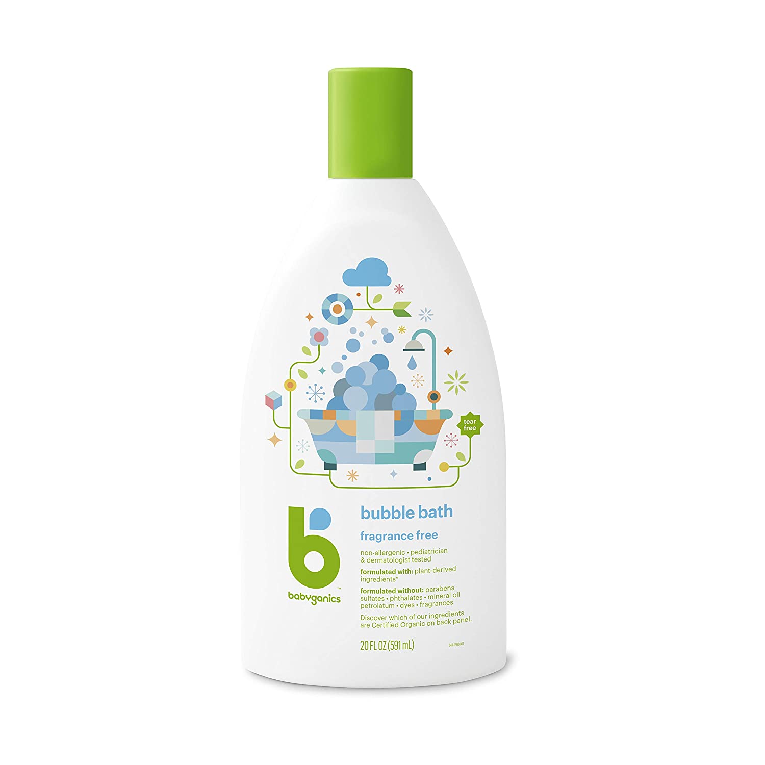 Babyganics Bubble Bath. Fragrance Free. 20oz. 2 Pack