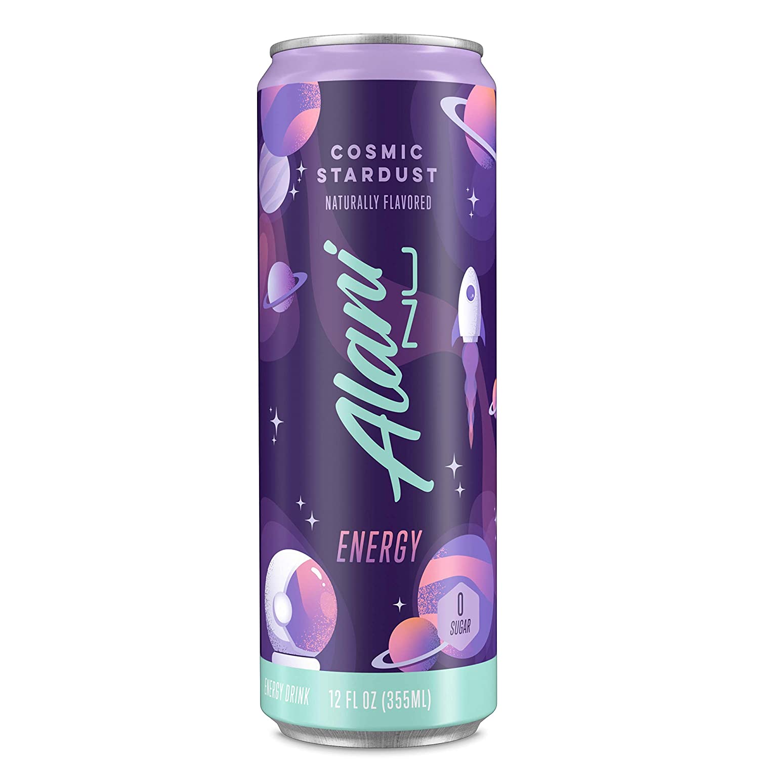 Alani Nu Sugar-Free Energy Drink. Pre-Workout Performance. Cosmic Stardust 12 oz Cans (Pack of 12)