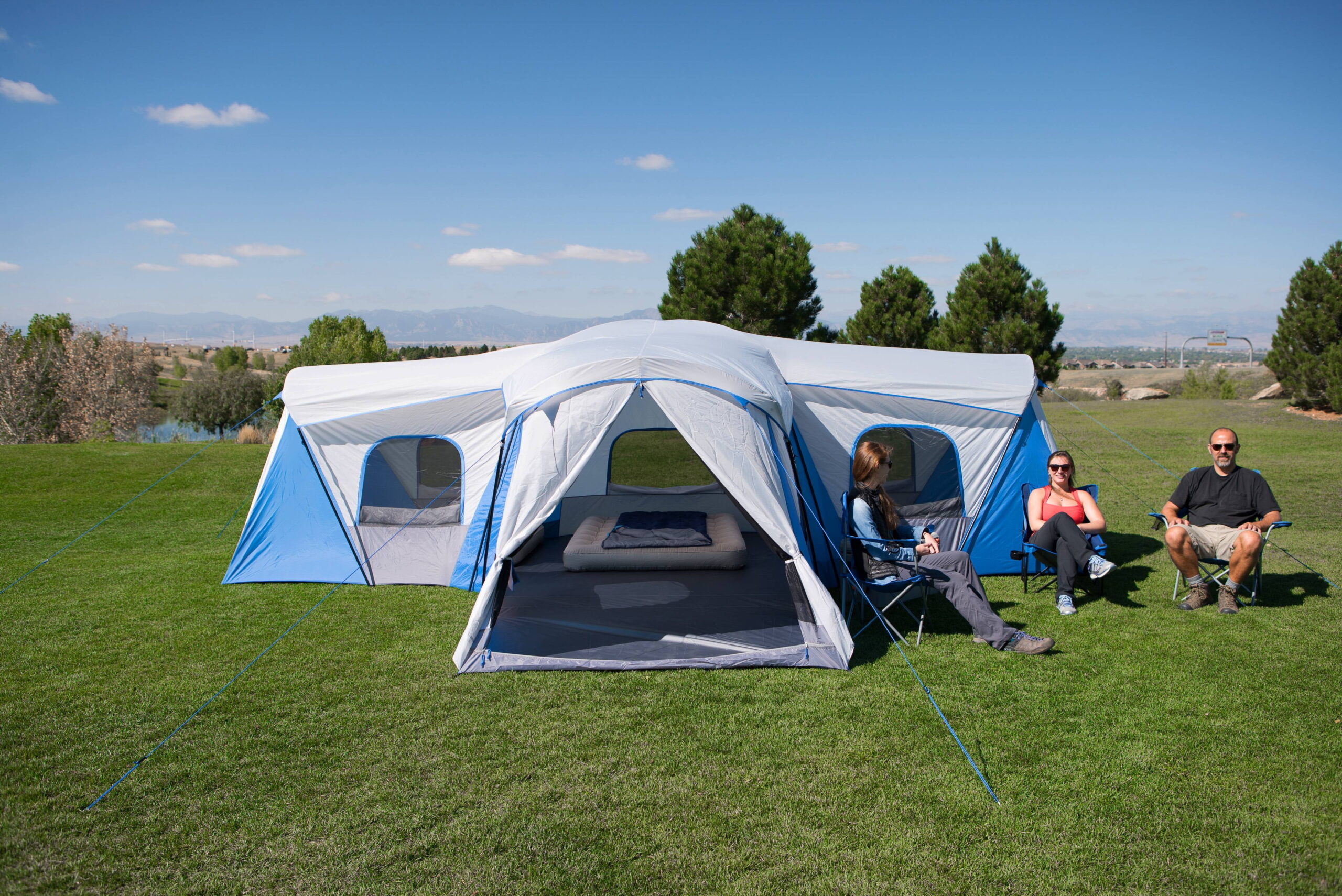 Ozark Trail 16-Person 3-Room Family Cabin Tent. with 3 Entrances