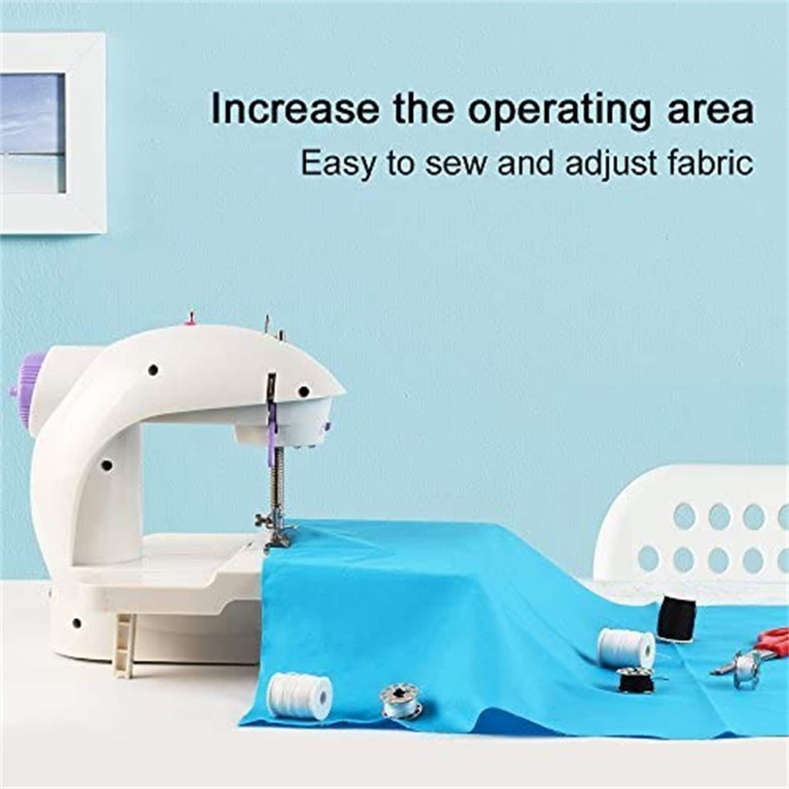 Haitral Lavender Flex-Speed Double-Thread Cordless Sewing Machine with Built-In Table