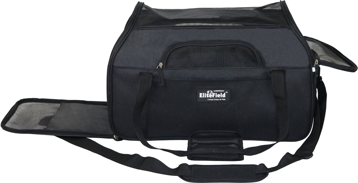 EliteField Soft-Sided Airline-Approved Pet Carrier Bag. Black
