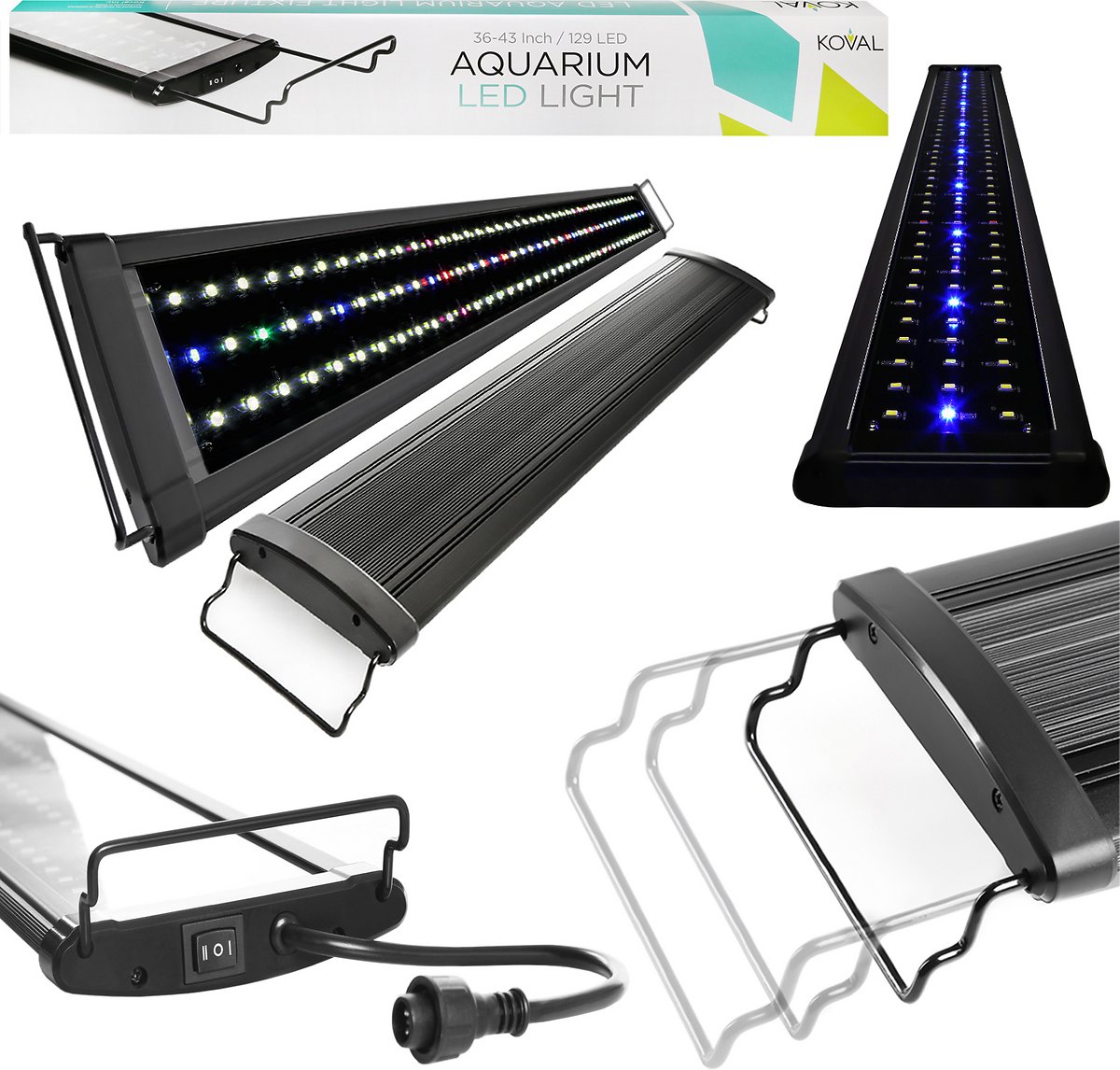 Koval LED Aquarium Light. 36″ - 43″. 129 LEDs