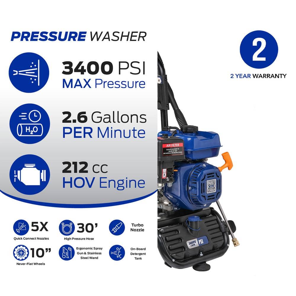 Ford FPWG3400H 3400 PSI 2.6 GPM Professional Gas Pressure Washer