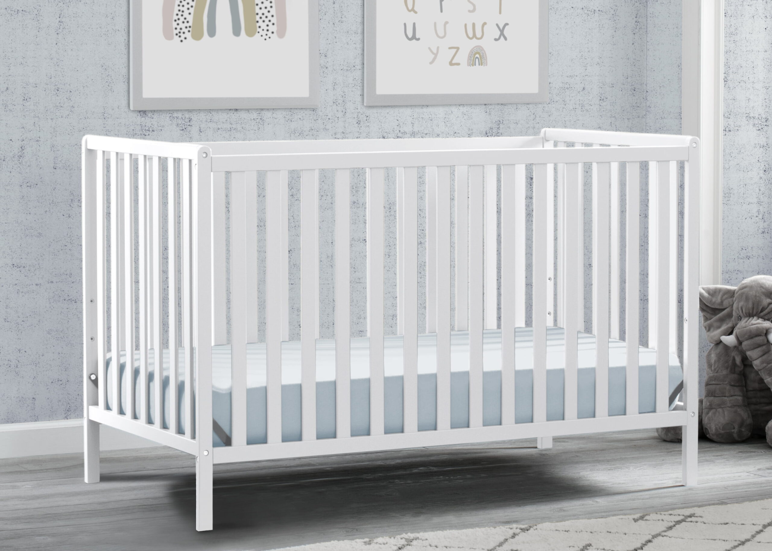 Delta Children Heartland 4-in-1 Convertible Baby Crib. Bianca White