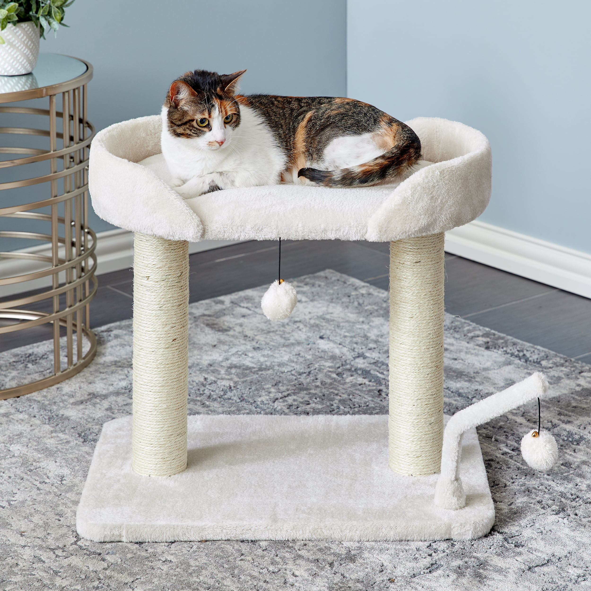 Two by Two Acacia 20.7-inch Cat Tree. Scratching Post & Perch