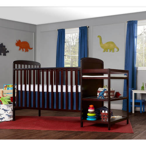 Dream On Me Anna 3-in-1 Full Size Crib and Changing Table Combo in Espresso