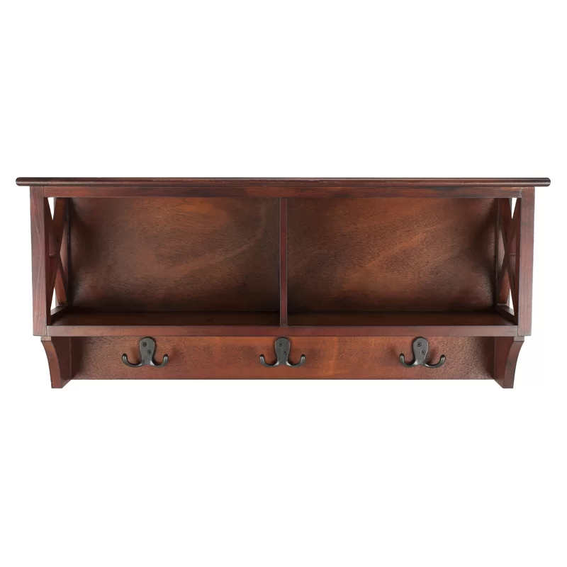 Safavieh Home Collection Freya Cherry Hanging Storage Wall Coat Rack. Cherry