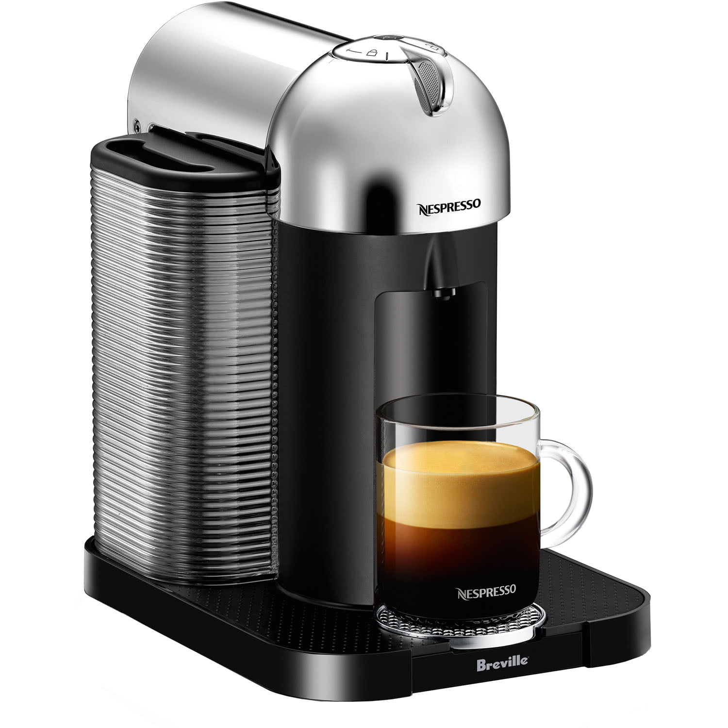 Breville Nespresso Vertuo Coffee & Espresso Single-Serve Machine in Chrome