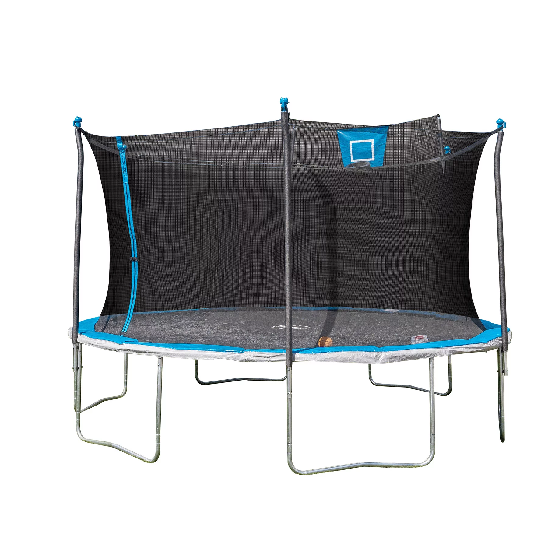 Bounce Pro 14ft Trampoline And Enclosure With Basketball Hoop. Blue
