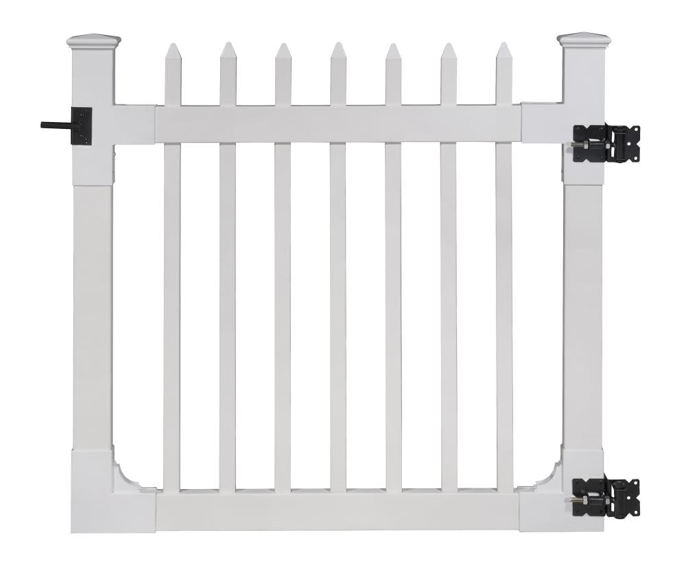 WamBam Fence 4-ft H x 4-ft W White Vinyl Flat-top Fence Gate Kit