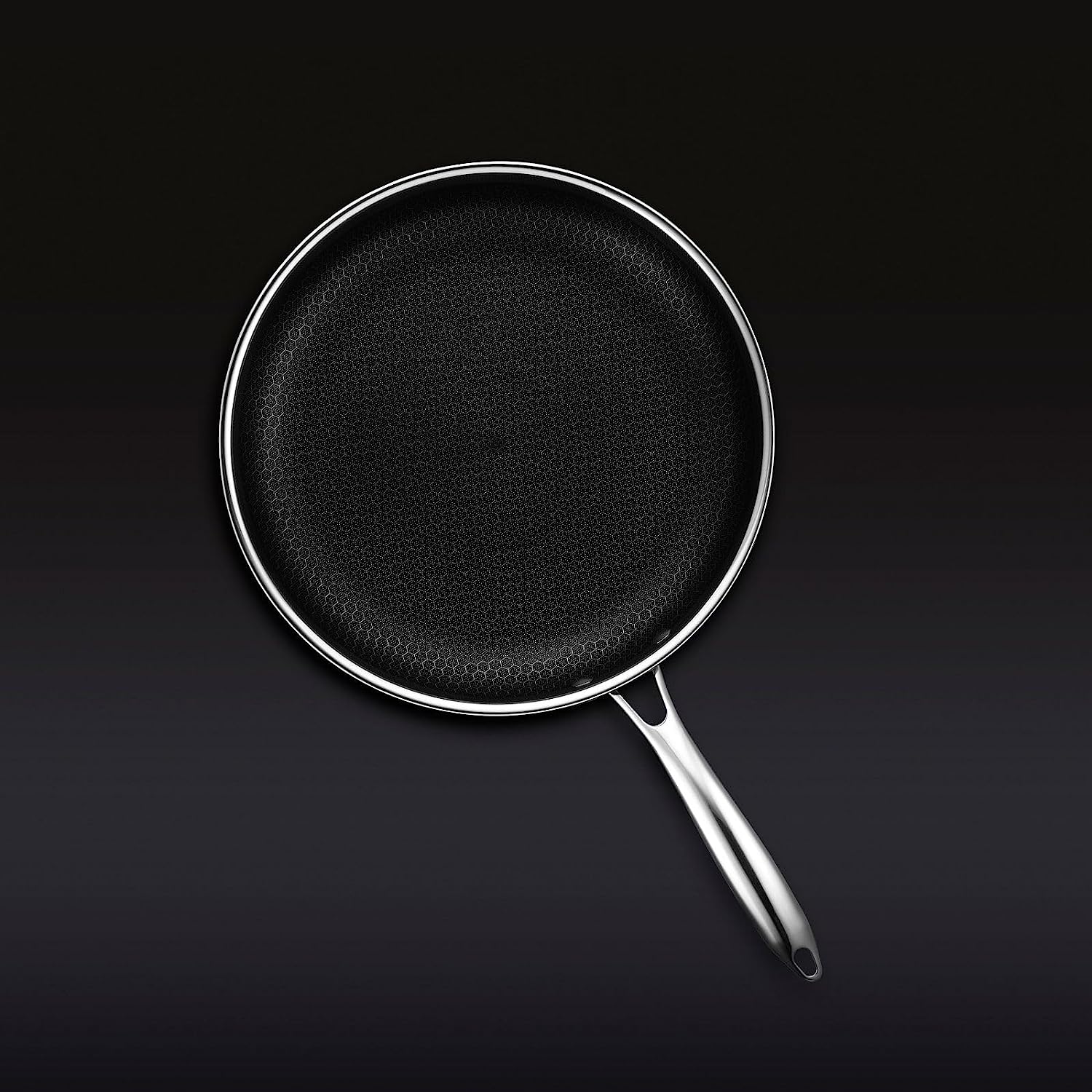 HexClad 12 Inch Hybrid Nonstick Frying Pan. Dishwasher and Oven Friendly. Compatible with All Cooktops