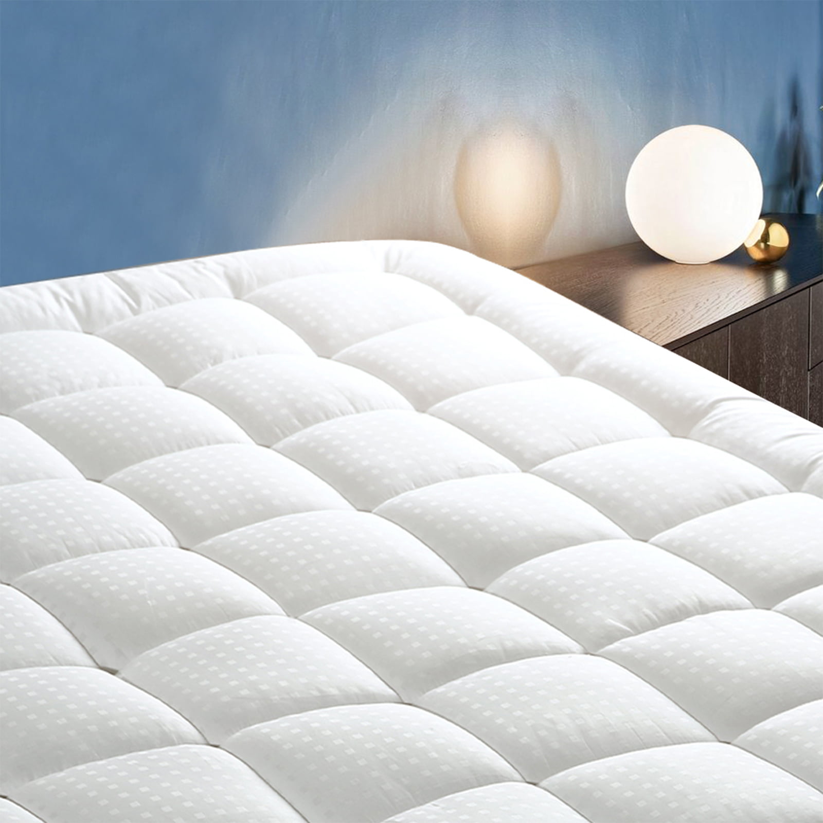 EDILLY Queen Size Quilted Mattress Pad Cover Topper Pillow Top Mattress Protector