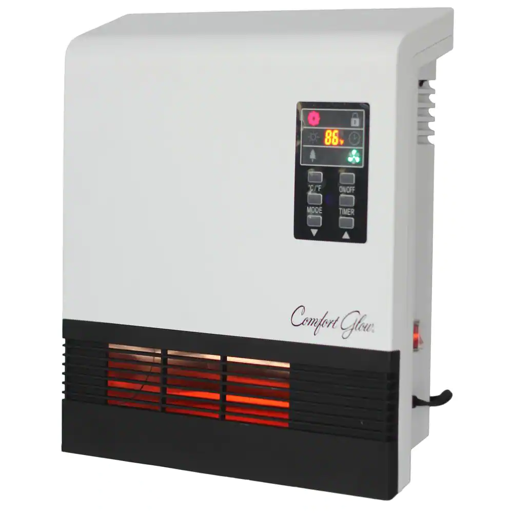 Comfort Glow QWH2100 1500-Watt Infrared Quartz Wall Mount Electric Space Heater with Remote Control