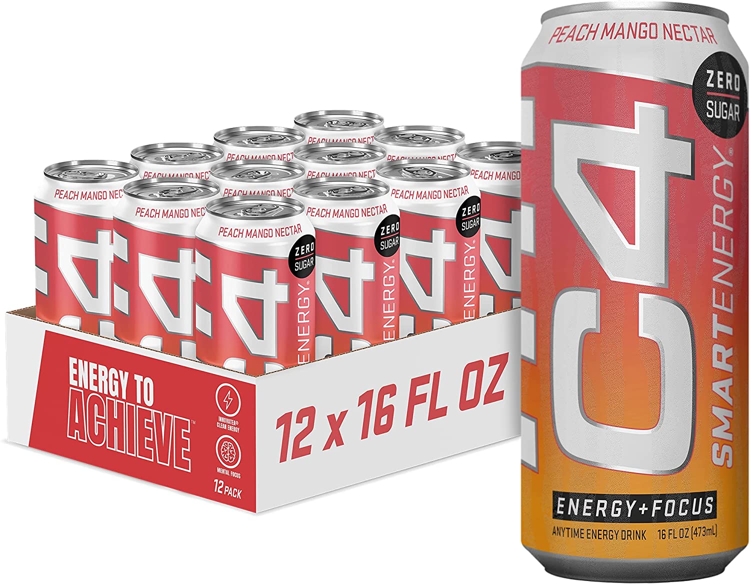 Cellucor C4 Smart Energy Peach Mango Nectar 16oz 12pack