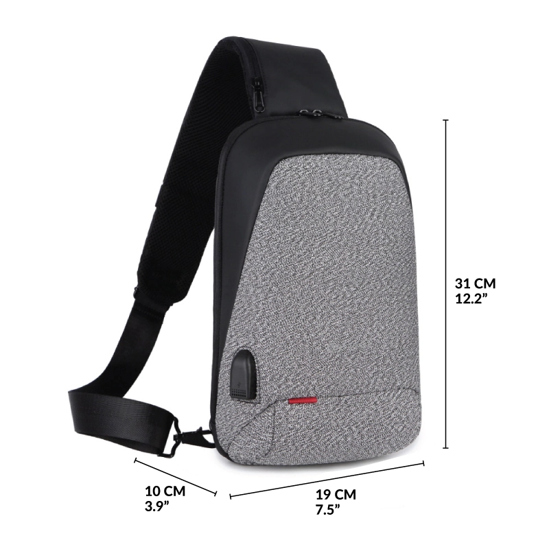 Nordace Lugo – Anti-Cut Travel Sling Bag.  Mini Bags. Gray