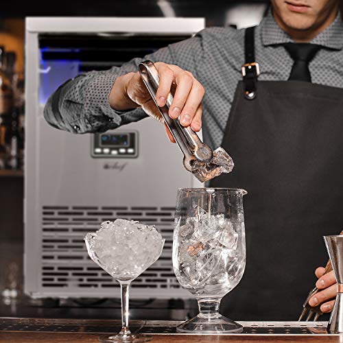 Deco Chef Commercial Ice Maker – 99lb Every 24 Hours – 33lb Storage Capacity – Stainless Steel – Great for Hotels. Restaurants. Bars. Homes. Offices – Includes Connection Hoses and Ice Scoop