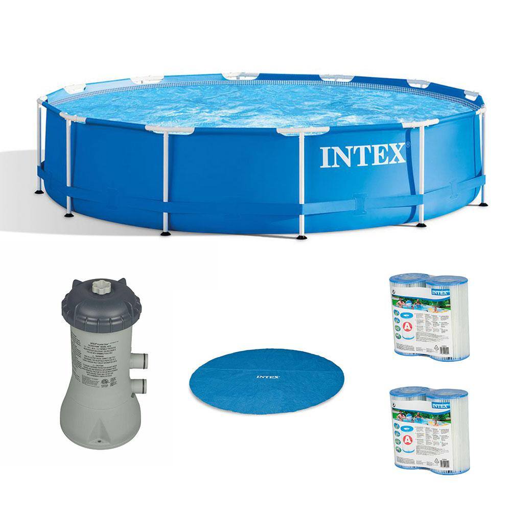 Intex 28210EH + 2 x 29002E + 28637EG + 28012E 12 ft. x 30 in. Outdoor Pool with Cartridge Filter Pump. Filter Cartridge and Cover
