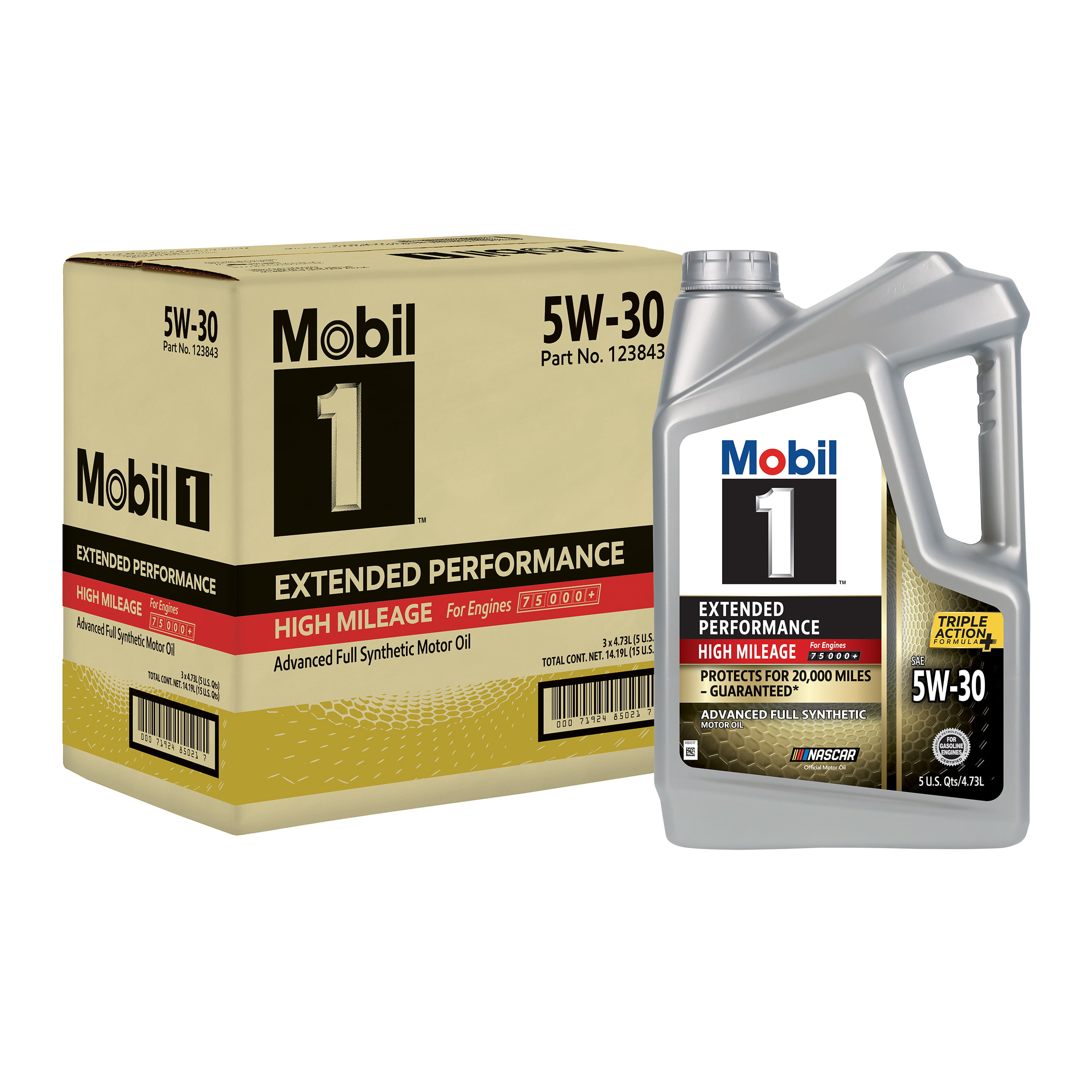 Mobil 1 Extended Performance High Mileage Full Synthetic Motor Oil 5W-30. 5 qt (3 Pack)