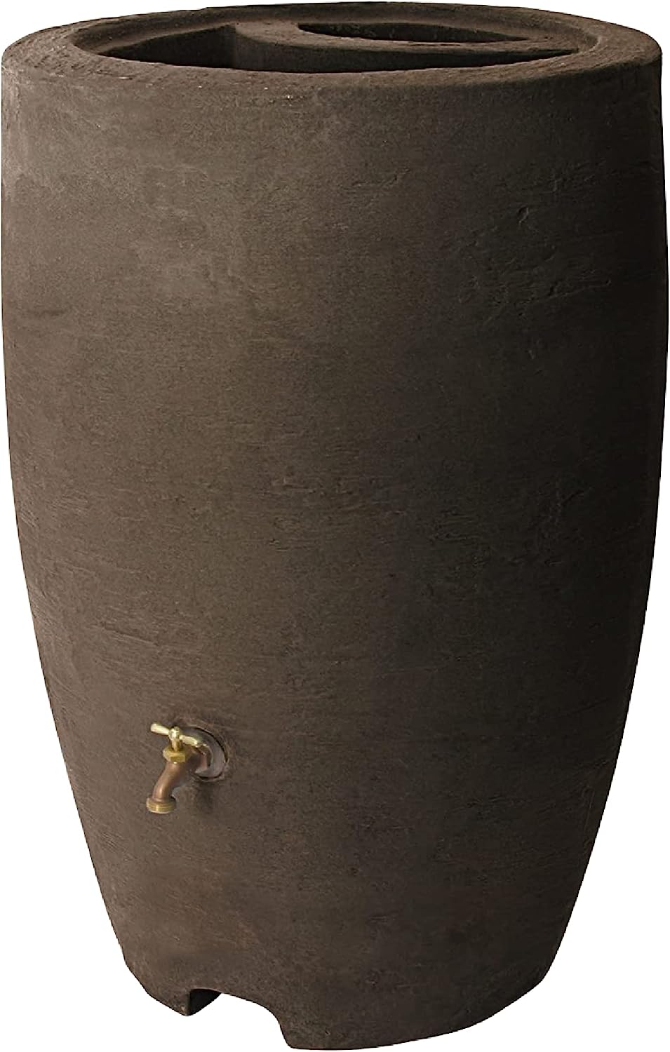Algreen Products Athena Rain Barrel with Rain Barrel Spigot. 50 Gallon. Brownstone