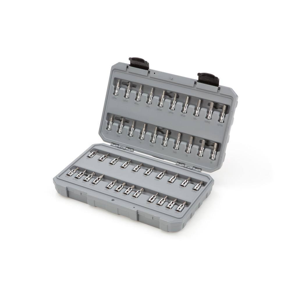 TEKTON SHB90301 1/4 in. Drive Hex. Torx. Phillips. Slotted. Square Bit Socket Set (42-Piece)