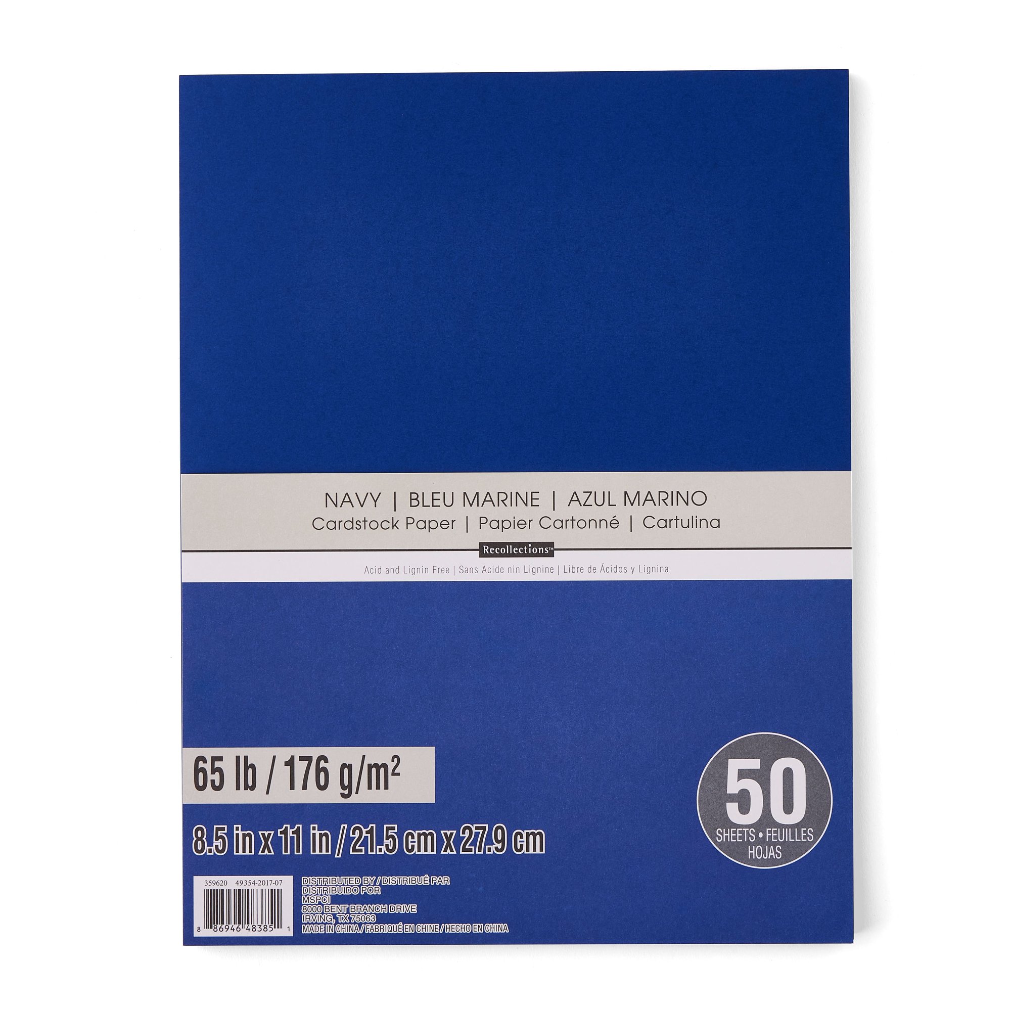 Recollections 12 Packs: 50 ct. (600 total) Navy 8.5″ x 11″ Cardstock Paper