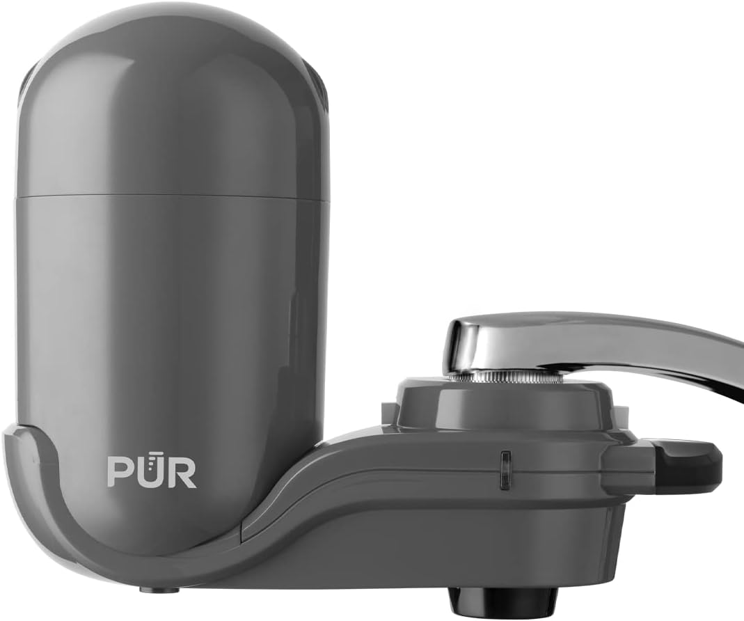 PUR PLUS Faucet Mount Water Filtration System. Gray – Vertical Faucet Mount for Crisp. Refreshing Water. FM2500V