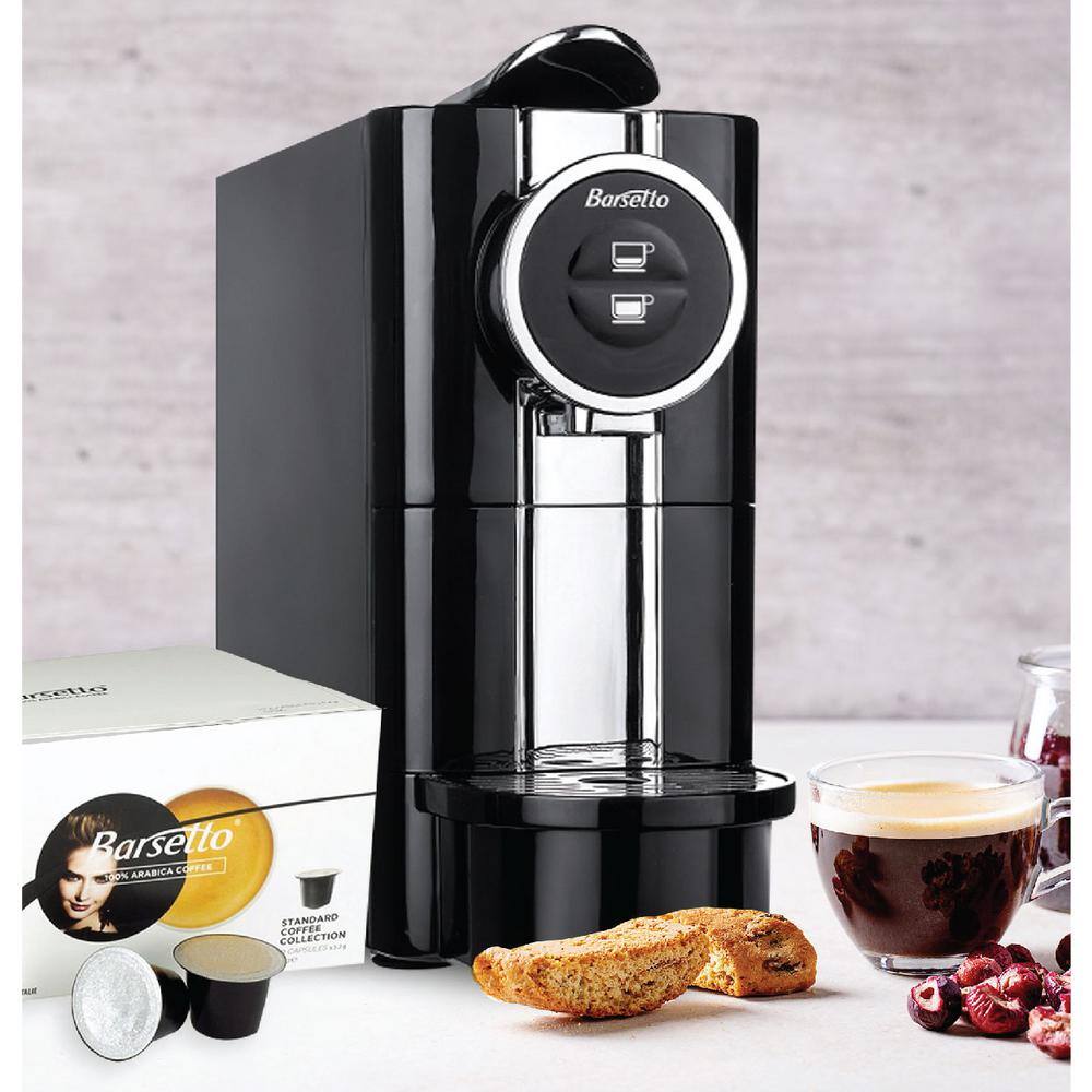 Barsetto  Black Stainless Steel Single Serve Espresso Machine (1 CUP)