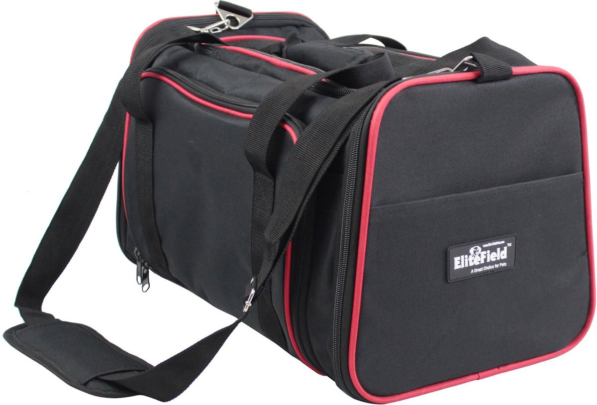 EliteField Expandable Soft Airline-Approved Pet Carrier Bag. Black