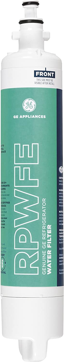GE RPWFE Refrigerator Water Filter | Certified to Reduce Lead. Sulfur. and 50+ Other Impurities | Replace Every 6 Months for Best Results | Pack of 1