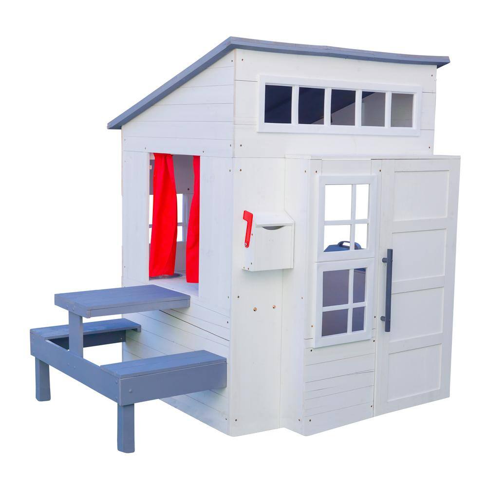 KidKraft 10236 White Modern Outdoor Playhouse