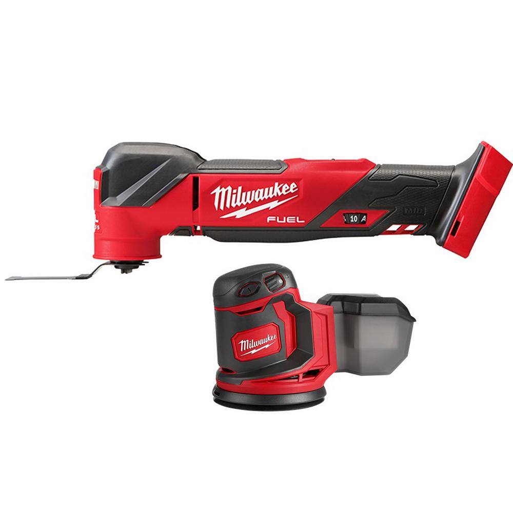 Milwaukee 2836-20-2648-20 M18 FUEL 18-Volt Lithium-Ion Cordless Brushless Oscillating Multi-Tool with M18 5 in. Random Orbit Sander