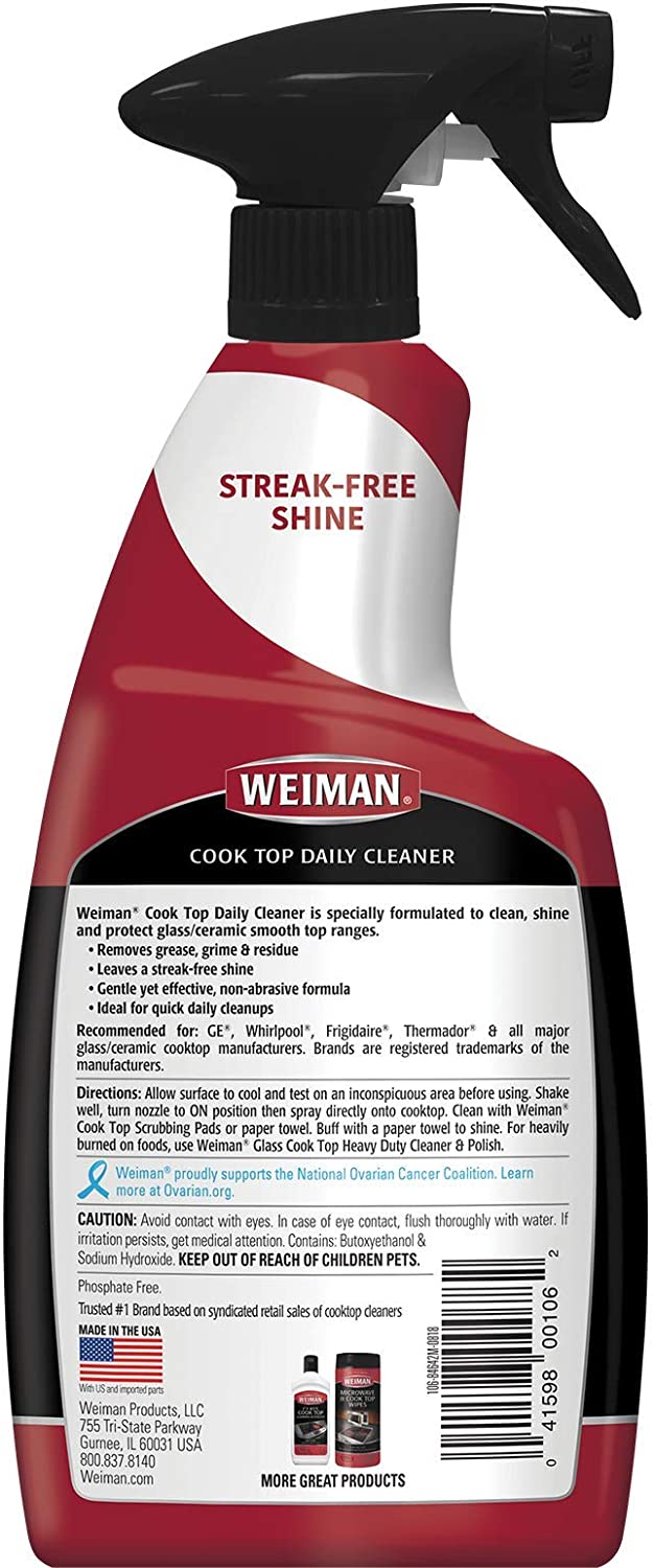 Weiman Cooktop Cleaner & Stainless Steel Cleaner - 22 Oz - Kitchen Cleaning Kit