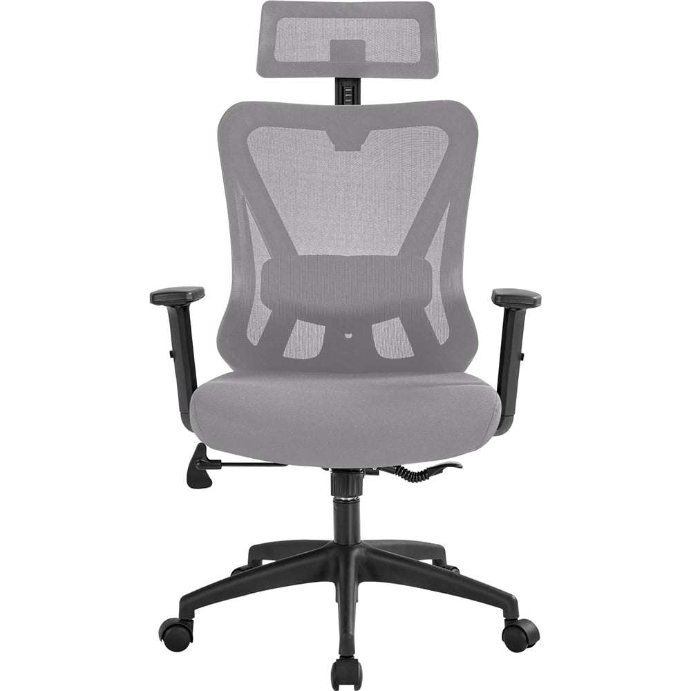 Smile Mart High-Back Ergonomic Mesh Office Chair with Adjustable Headrest. Light Gray